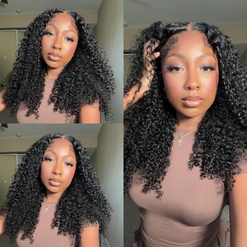 [Spring Must Have] Asteria Hair Curly 7x4 Pre Cut Ready to Go Glueless Wig Pre Bleached Lace Closure Wig Human Hair Natural Hairline Valentine Musts