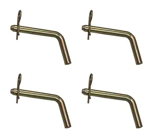 4 Pack Bent Trailer Hitch Pins and Clip with Grooved Head, 1/2-Inch Diameter, 3" Usable Length