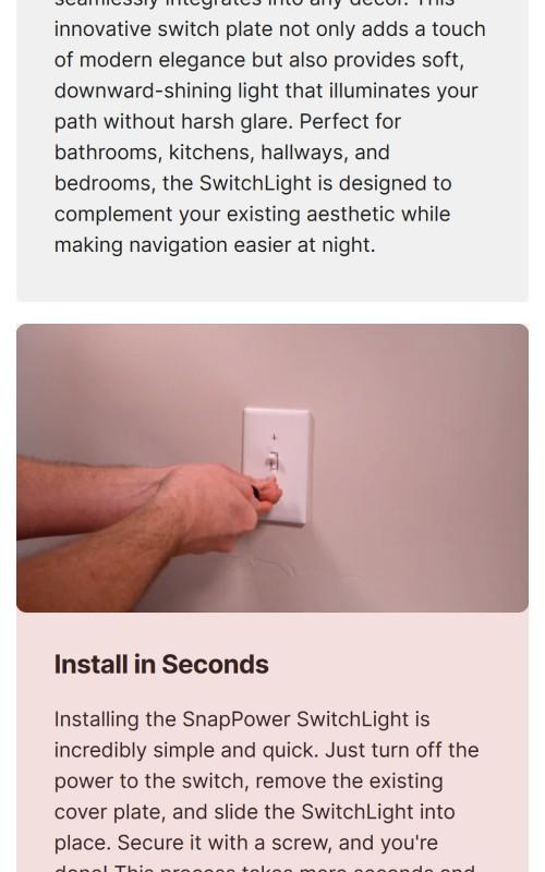 SwitchLight 3-Way - Illuminated Light Switch Cover Plate, Integrated LED Nightlight by SnapPower