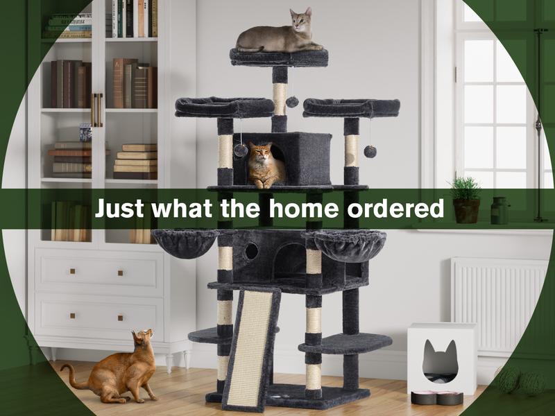 MUTICOR 68in Premium Heavy-Duty Cat Tree for Large Cats/Big Cat Tower with Cat Condo/Cozy Plush Cat Perches/Sisal Scratching Posts and Hammocks/Cat Activity Center#TikTokShopBlackFriday #ChristmasGifts