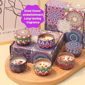 4 Pcs Decorative Metal Candle Jars,eaturing Lids. These Versatile Containers Are Perfect for Candle Crafting And Various Arts And Crafts Projects, Making Them Ideal for Festive Holiday Storage During Christmas, Halloween
