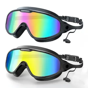 UV Swimming Goggles For Adult & Kids & Men & Women, Anti-fog UV Protection No Leak 180° Wide View Clear Vision Pool Goggles,Waterproof Earplugs , Fit Outdoorfun