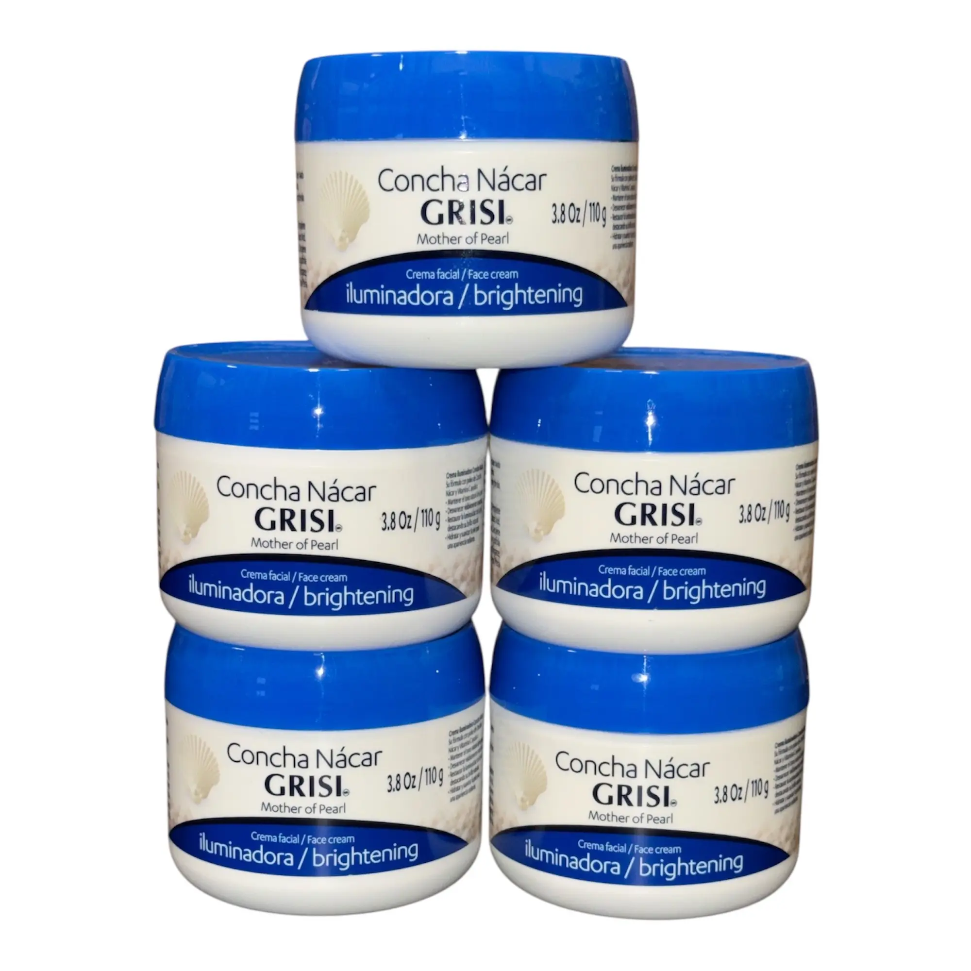 Grisi Concha Nacar Cream: For Dark Spots & Scars | Mother of Pearl Face Moisturizer 3.8 oz | 5-Pack