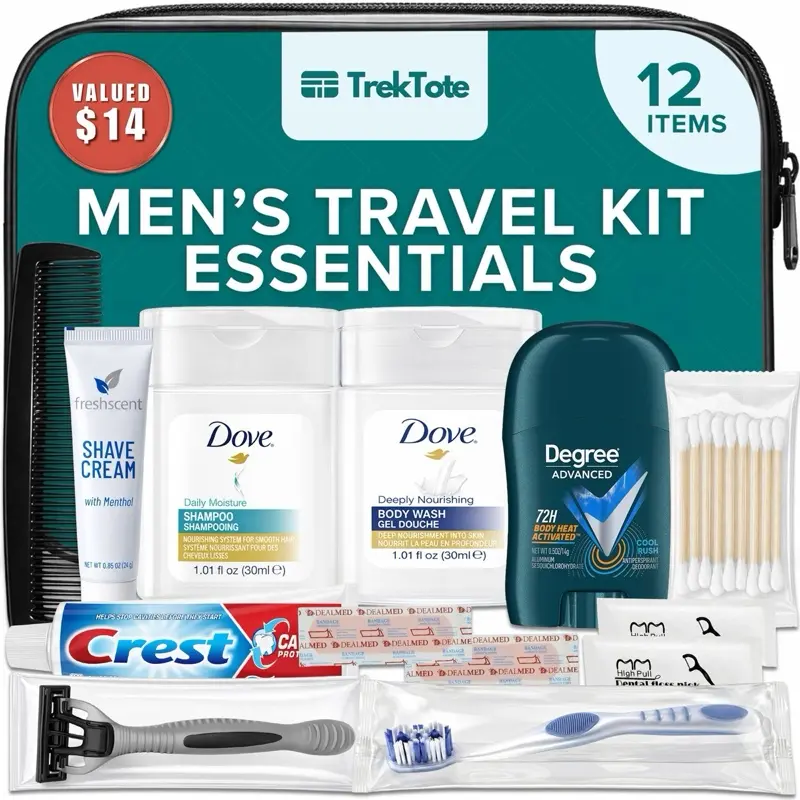 TrekTote 12-Pc Men’s Travel Toiletry Kit