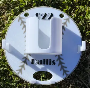 Round OR Plate Style Custom Baseball/Softball Dugout Organizer • 3D Printed Baseball Softball Bat & Helmet Holder