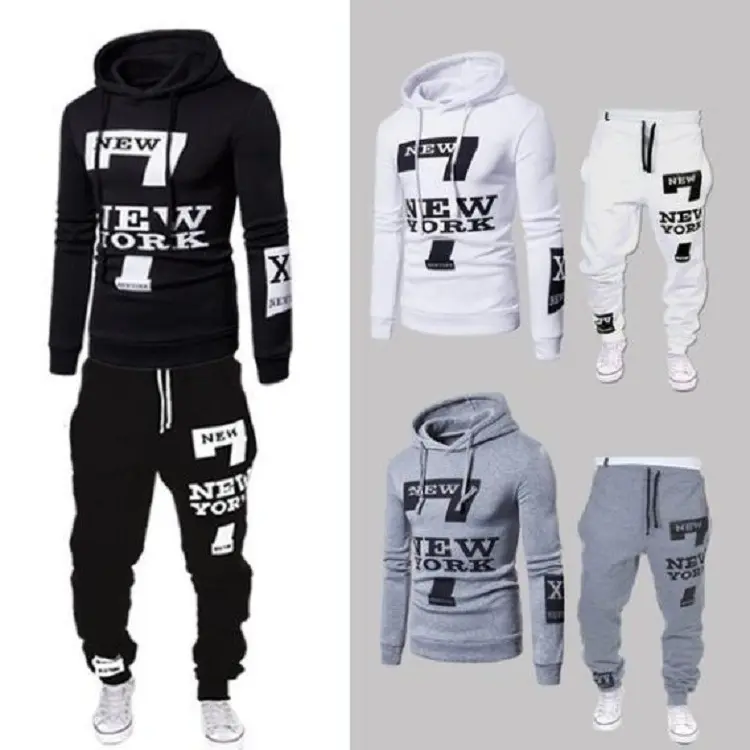 Men's Fashion Casual Printed Hoodie Set