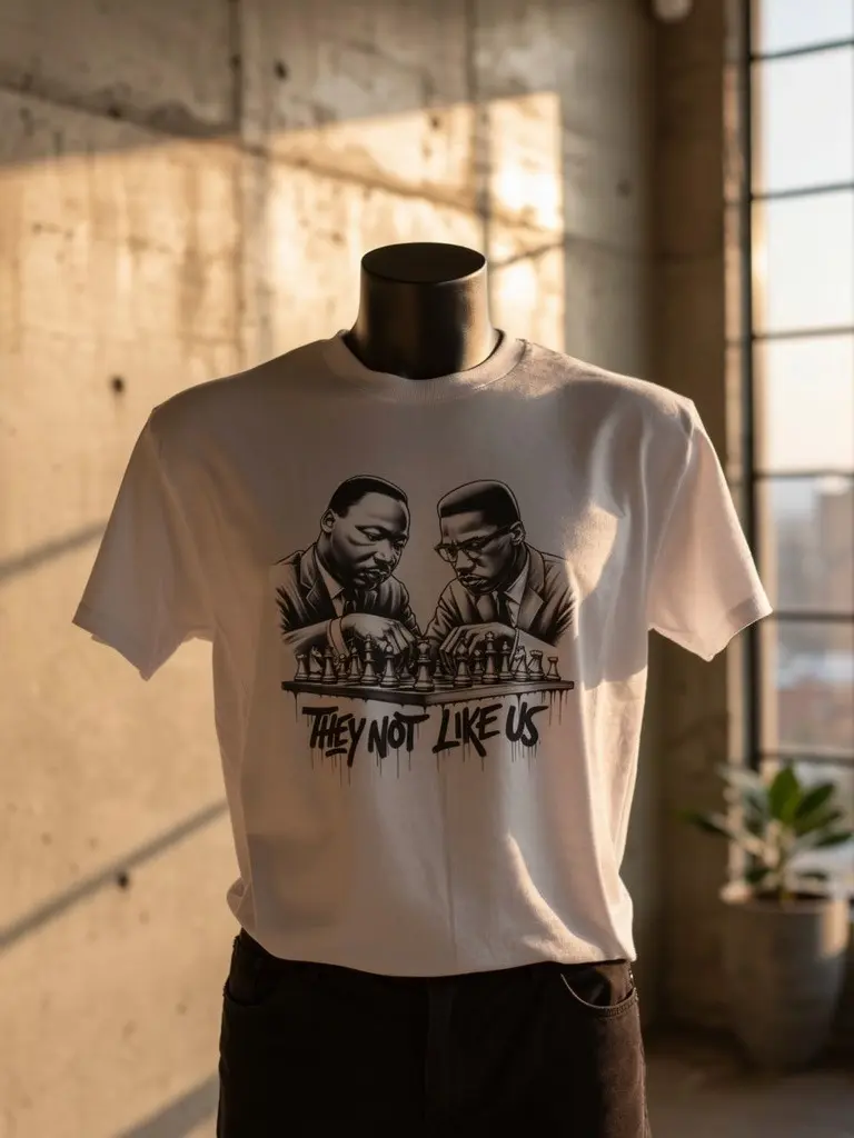 "They Not Like Us" Black History Chess Graphic Tee White Gildan T-Shirt for Men