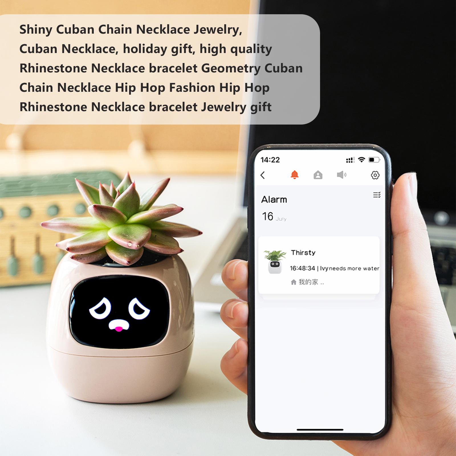 【FaddishDeal】Smart pets, flowerpots for guided plant care, cute virtual digital companions, neat desktop gifts. Home Houseplant Automation Springtok Flora Grow.