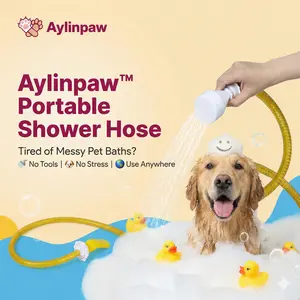Pet Rinse Pipe No Install Tub Faucet Sprayer 5 ft Shower Hose Tub Spout Attachment for Hair Washing Baby Bath Pet Care Grooming Supplies Puppy