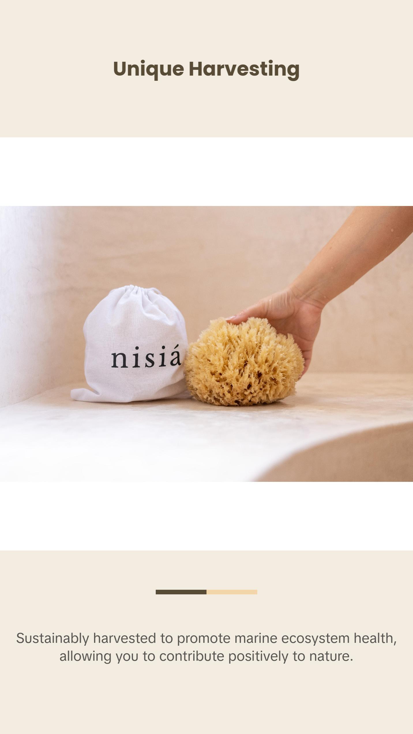 ATMÓS SPONGE - Nisiá 100% Natural Sea Sponge For Baths & Shower - Cleansing & Dry Brushing, Skincare
