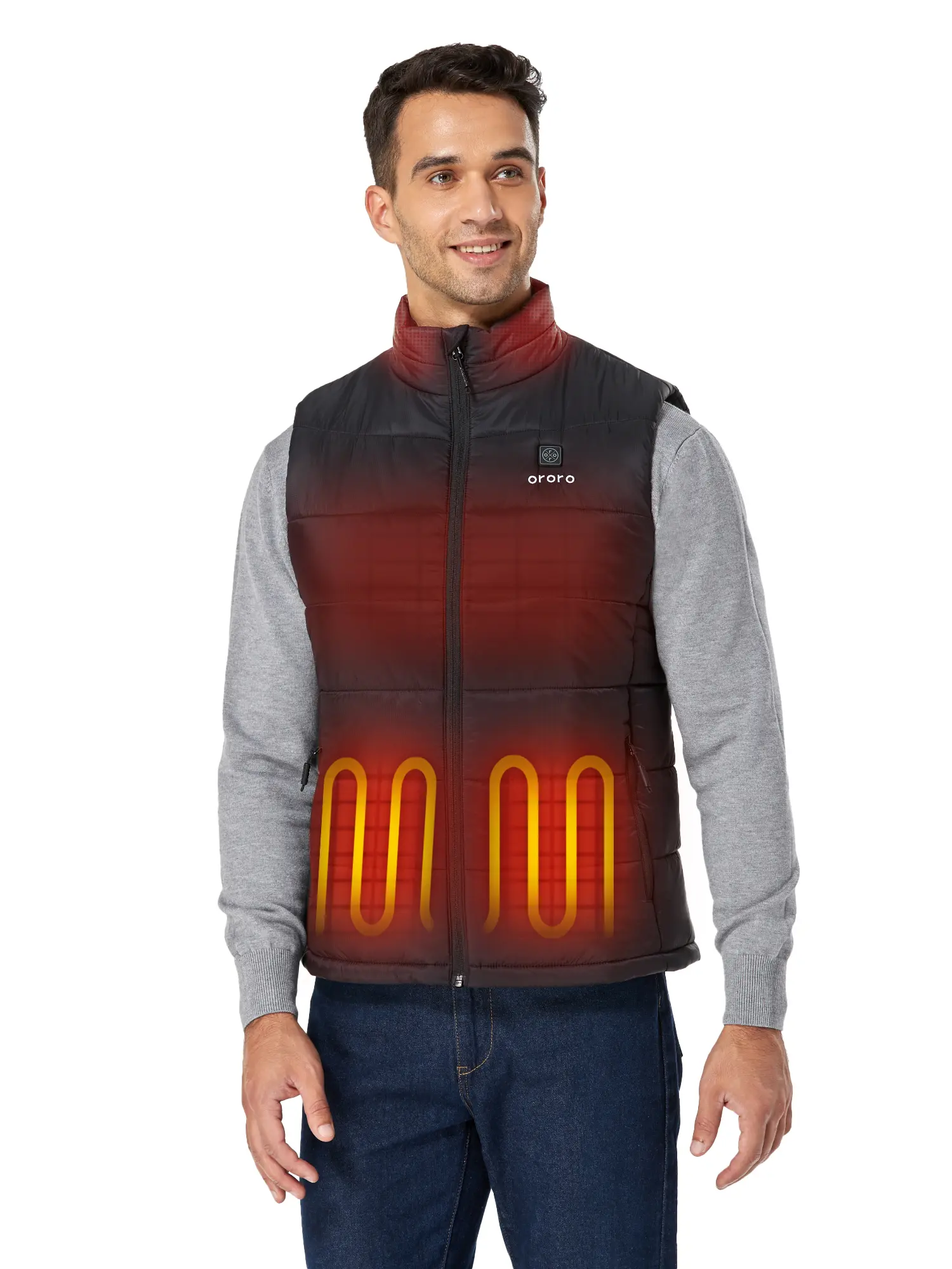 ororo Men's Classic Heated Vest with Battery Pack - Lightweight Insulated Puffer Vest, Water and Wind Resistant, Menswear Outdoor Underwear,travel essentials,camping essentials