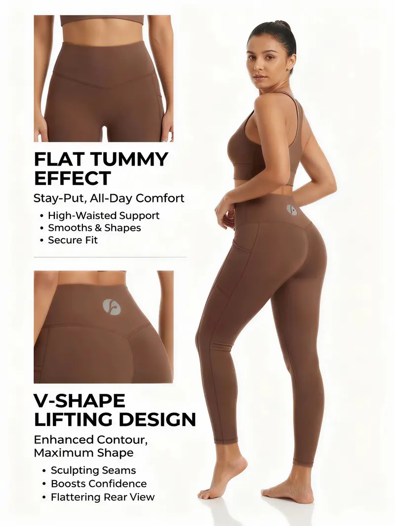 All Day Comfort Tummy Control Scrunch Butt High Waisted Yoga Leggings