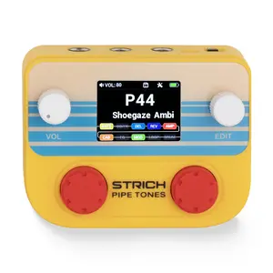 STRICH Pipe Tones Pocket Multi-Effects Processor for Guitar and Bass with 10 Effect Modules 125 Effects 40s Looper 100 Drum Patterns USB Audio Interface Wireless Control (Orange)