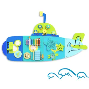 BlueWood Giggle Series Busy Board Submarine -Montessori-Inspired Toys STEAM Sensory Toy Set for Toddlers Activity Wall Panel for Hands-On Learning, Motor Skills Development & Parent-Child Play Early Learning Wooden Educational Toy Baby Shower gifts