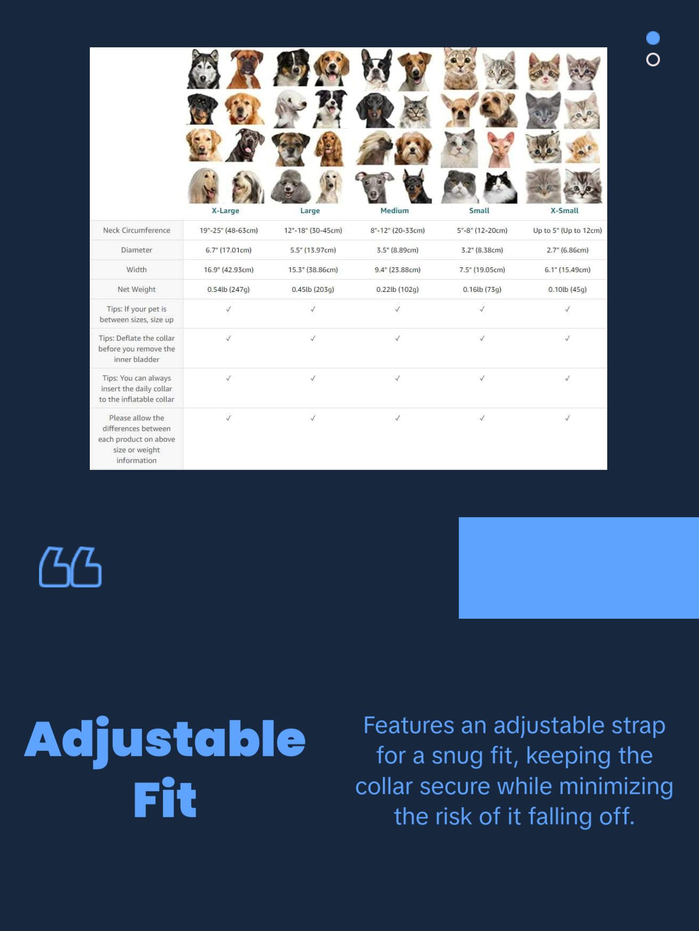 Protective Inflatable Collar for Dogs and Cats - Soft Pet Recovery Collar (Large, Blue)