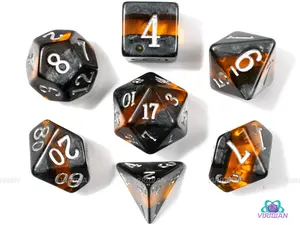 Amber Mine | Yellow & Gray Dice Set (7) | Dungeons and Dragons (DnD)