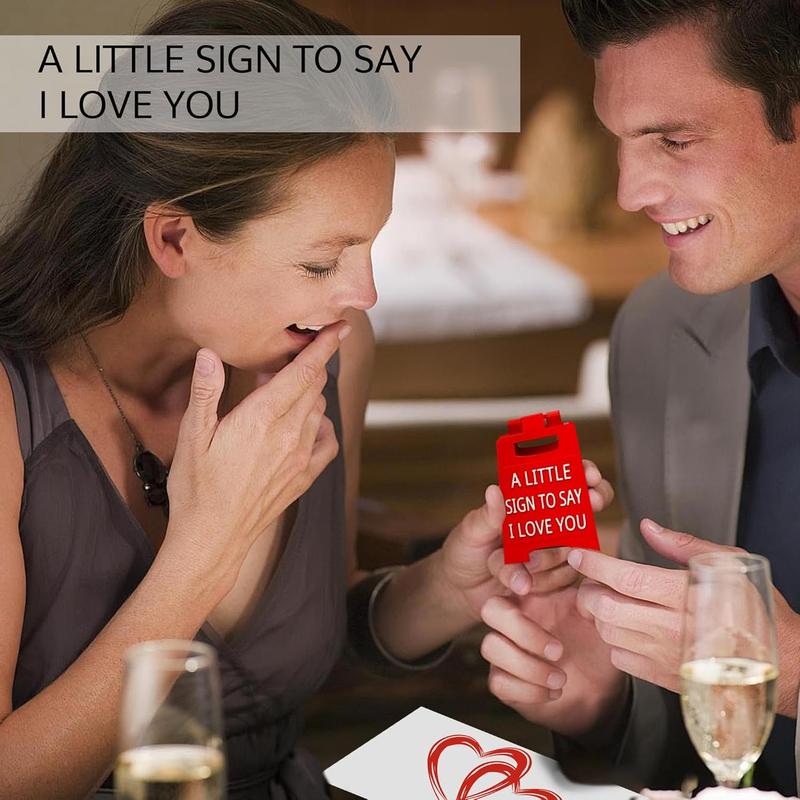 MUNBYN  Mini Sign Love Decoration, Valentines Day Gifts-Romantic "I Love You" Message, Perfect Anniversary, Wedding, or Special Occasion Gift for Him or Her