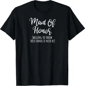 Maid of Honor Shirt Funny Gifts from Bride for Sister T-Shirt  Black cotton T-shirt