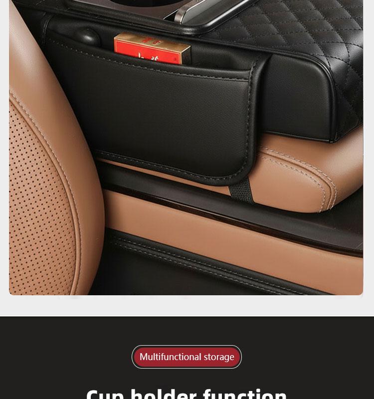 Car interior accessories armrest box storage bag for storage and organization of universal car interior accessories, cup holder and mobile phone storage cabinet for long-distance driving travel, car center console armrest pad, multi-function storage bag