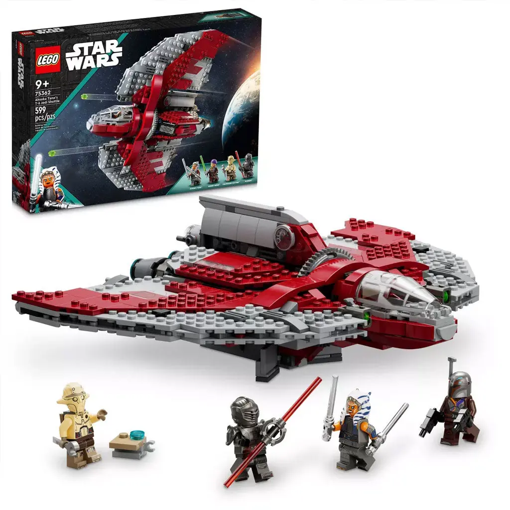LEGO Star Wars Ahsoka Tano's T-6 Jedi Shuttle Building Set (75362) – Building Blocks Toy with Bricks and Minifigs, Sabine Wren, Professor Huyang, Landing Gear, Storage Compartments