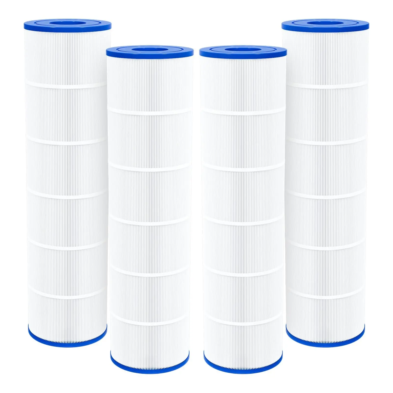 4-Pack Polyester Cylinder Pool Filter Cartridges Replacement (115 sq.ft, 3'' Inner Diameter) - Swimming Pool Accessories for Jandy CV460, CL460, R0554600, Pleatco PJAN115, Unicel C-7468, Efficiently Trapping Leaves, Hair, Sand, and Oils, Pool Cleaning Equ