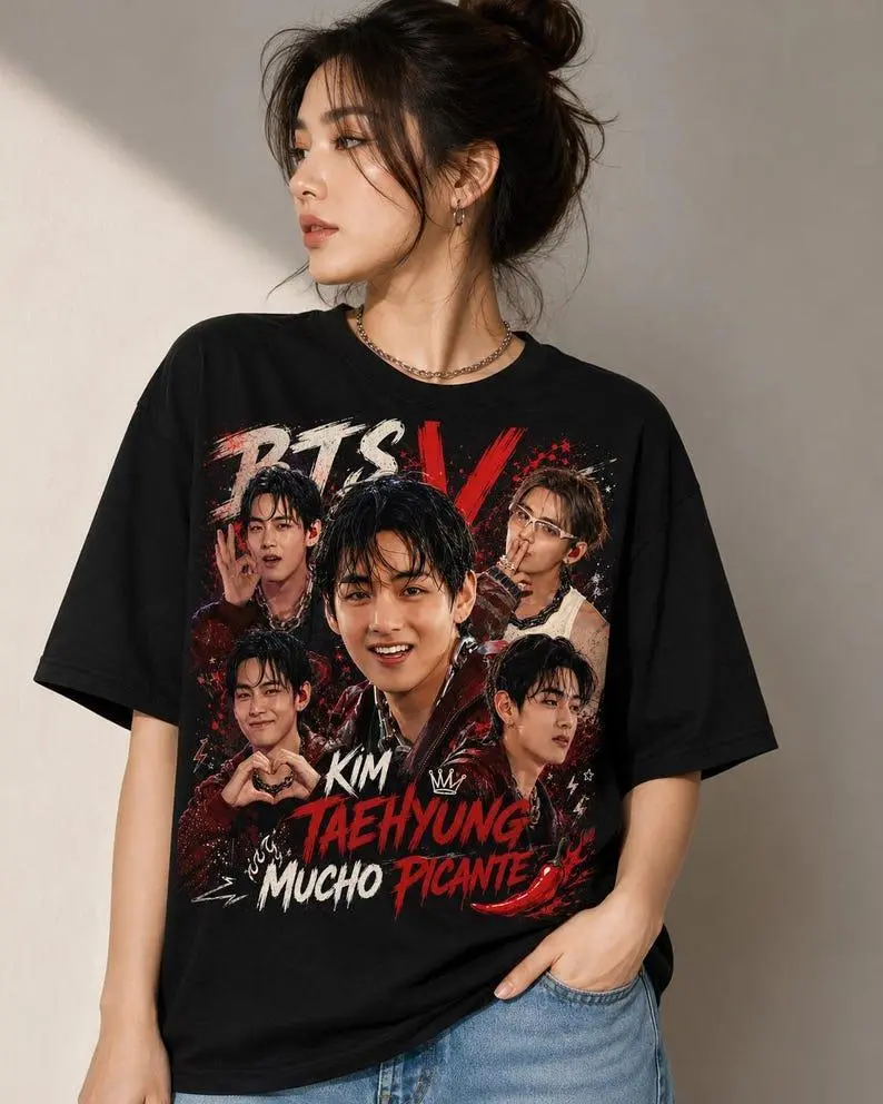 #Kim #Taehyung Mucho Picante Graphic T-Shirt, Vintage K-Pop Concert Shirt, V shirt, Korean Idol Fan Tee, Unisex shirt Gift
