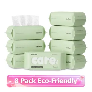 [N] Unifree Disposable Face Towels, Soft, Absorbent, Single Use, Comfortable Skincare Dry Wipes, Biodegradable Towelette Boxes, valentines gift