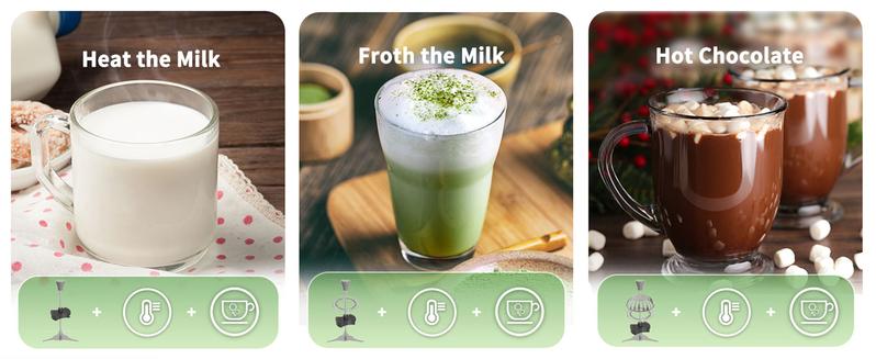 Maestri House Detachable  Powerful Milk Frother, MMF9304 Electric Stainless Steel Foam Maker for Milk Coffee Latte Kitchen Appliance