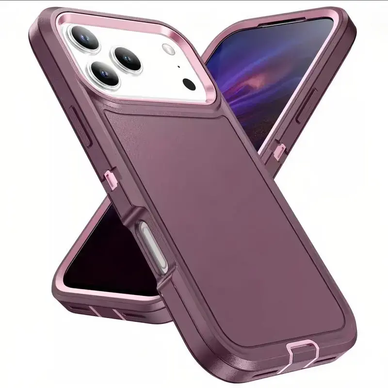 3-in-1 heavy-duty mixed armor phone case, compatible with iPhone 17/16/15/14/13/12 Pro Max Plus. Give your phone a bulletproof vest.