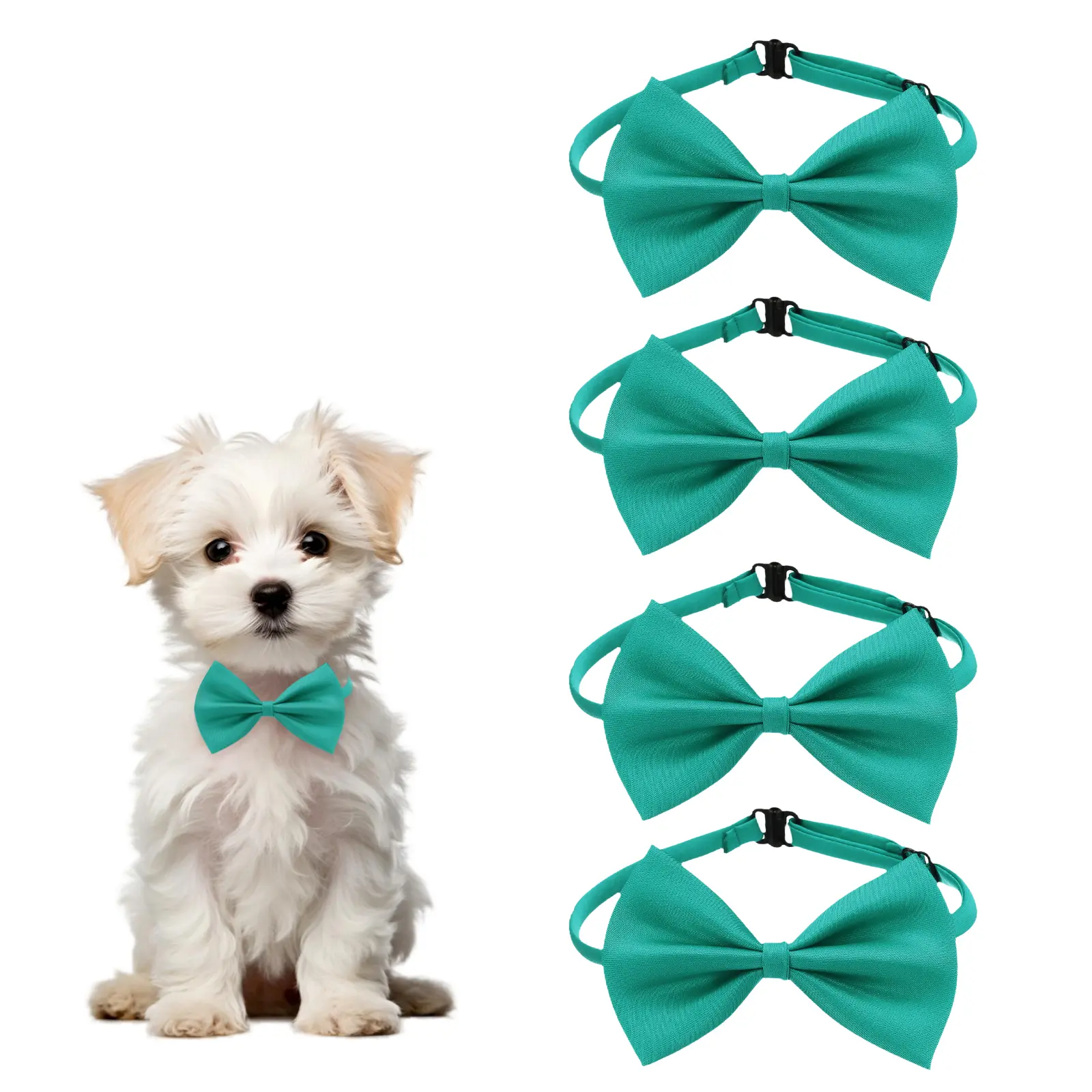 PETAXCELL Dog Bow Tie Dog, Tuxedo BowTie with Adjustable Collar Cute Pet Collar Elegant BowTie with Quick Release Buckle 4pcs, for Pet Wedding Bandana Birthdays Gift Party