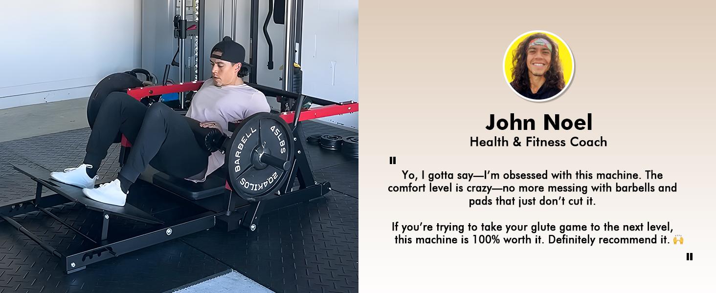 GWMD HRTQ Hip Thrust Machine 800LBS Plate-Loaded Glute Trainer with Adjustable Footboard Home Gym Strength & Glute Training Equipment for Enhanced Comfort & Stability