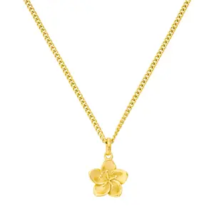 EVRY JEWELS Gold or Silver Plated Women's Hypoallergenic Hibiscus Necklace