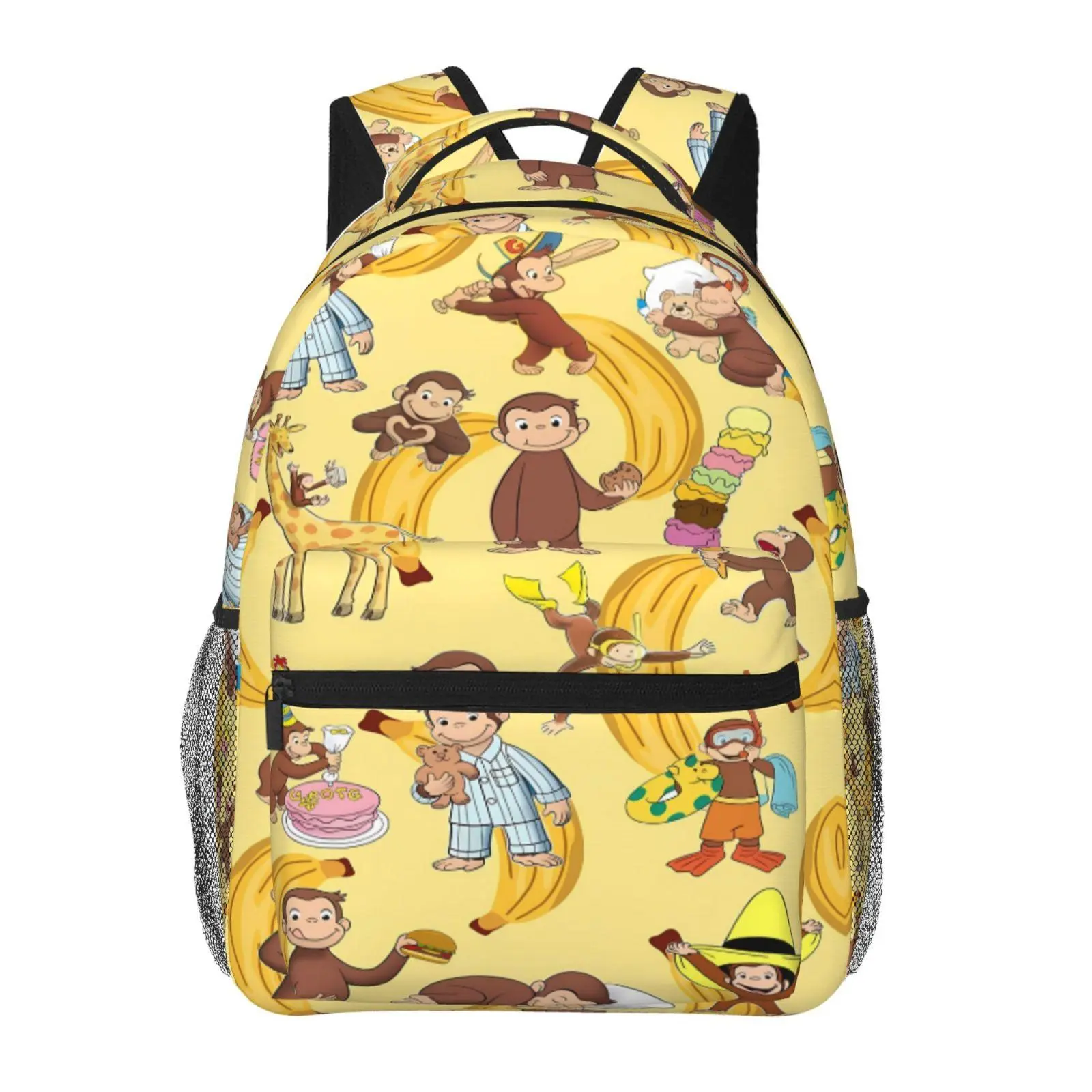 Cool Curious George backpacks for school—large-capacity laptop daypacks with exquisite prints, durable casual designs for campus and daily commutes; a Curious George bookbag gift for teens and students.