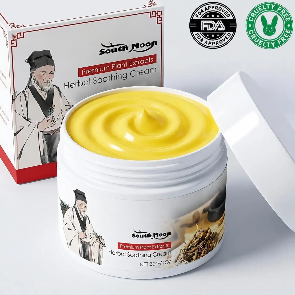 All-Natural Soothing Cream for Eczema &Psoriasis - Herbal Relief for Dry, Itchy, SensitiveSkin, Anti-Bacterial Skin Defense - Relieves Dryand Tight Skin, Soothing Skin,Hydratin,30G
