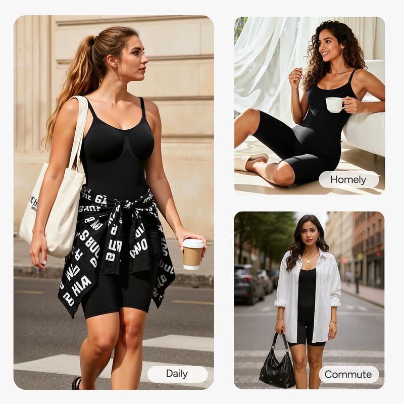 [MAX] Nebility Women's Seamless V-Neck Bodysuit Shapewear - Full Body Stretchy, Basic Fashionable Design