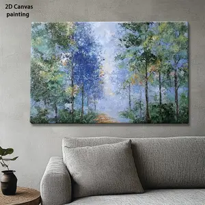 2D Flat, 2D Flat A wooden frame painting room decor In the style of Claude Monet Suitable as decorative art in living rooms, bedrooms and bathrooms., 2D Flat	