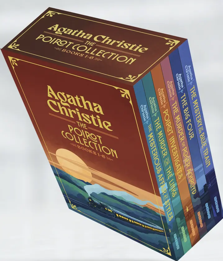 Poirot Detective Series Books 1-6 Collector Hardcover Boxed Set with Slipcase Protective Packaging, Classic Detective Novels, Ideal for Mystery Book Enthusiasts, Books 1 To 6