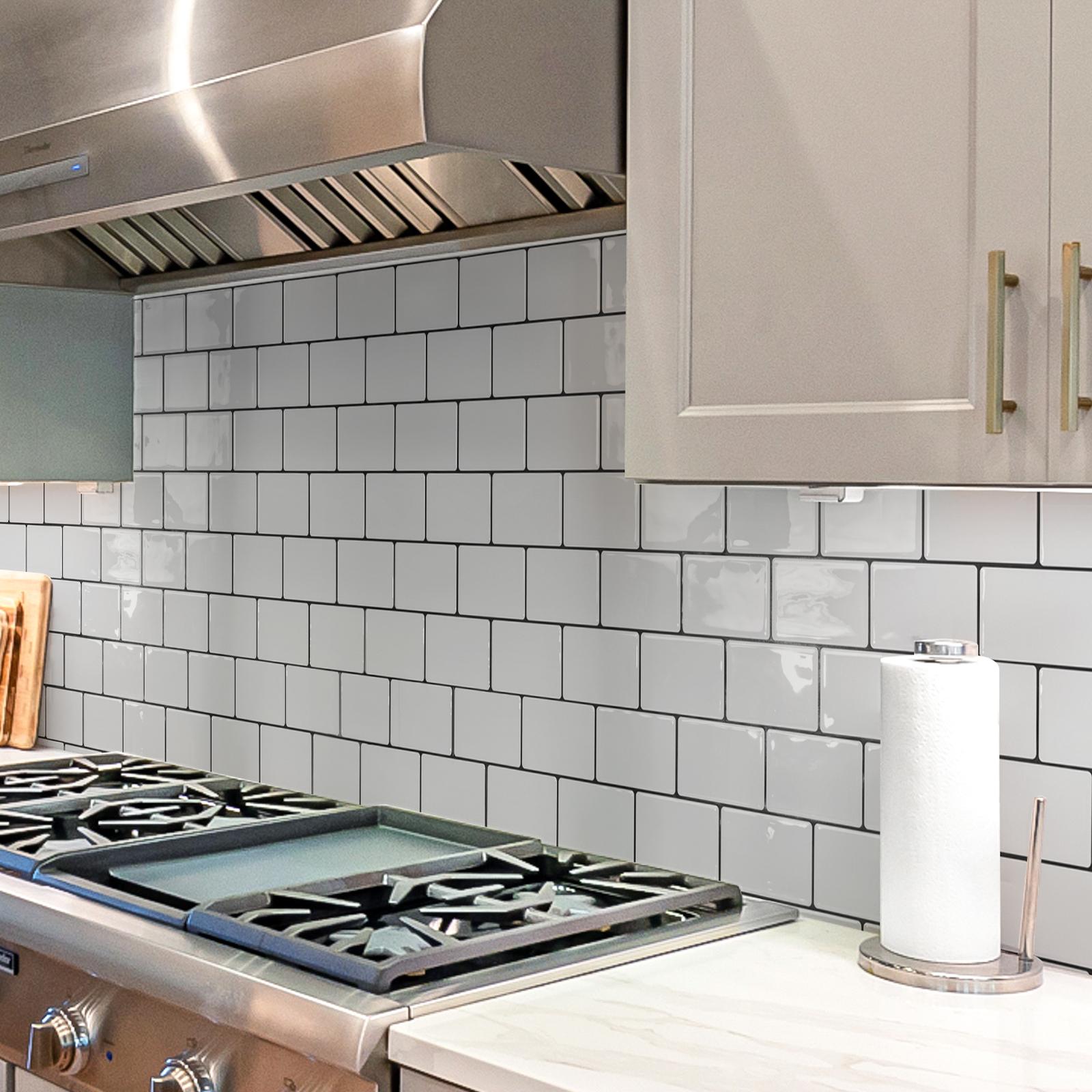 Art3d 10-Pack 12"x12" Peel and Stick Vinyl Subway Tiles for Kitchen & Bathroom Backsplash Wall Decor, Self-Adhesive Diy Interior Design