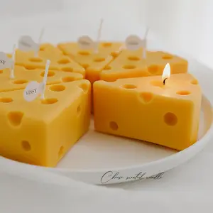 2PACK Cheese Shaped Scented Candle, Aroma Soy Wax Decorative Candlefor Photo Prop Birthday Wedding Holiday Party Gift,for Meditation Stress Relief Bath Yoga