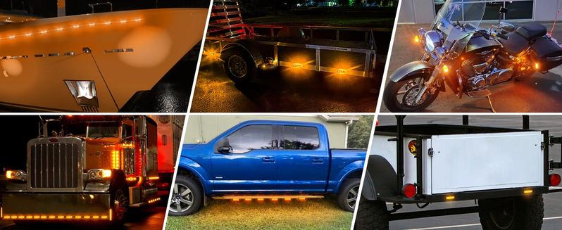 Nilight 10PCS 3.8” 6 Amber Indicator Rear Side Truck Trailer RV Cab Boat Bus Lorry LED Marker Clearance Light