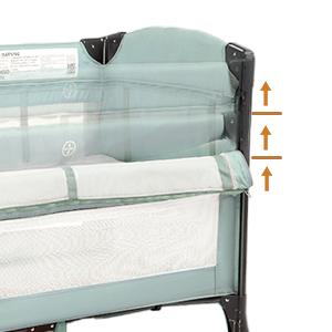 JOYMOR Baby Bedside Bassinet, Baby Bassinet, Pack n Play Convert Playpen, Quick Foldable Travel Bed with Wheels & Brake, Carry Bag for Boys Girls