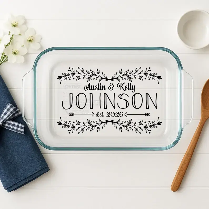 Personalized Glass Casserole Baking Dish
