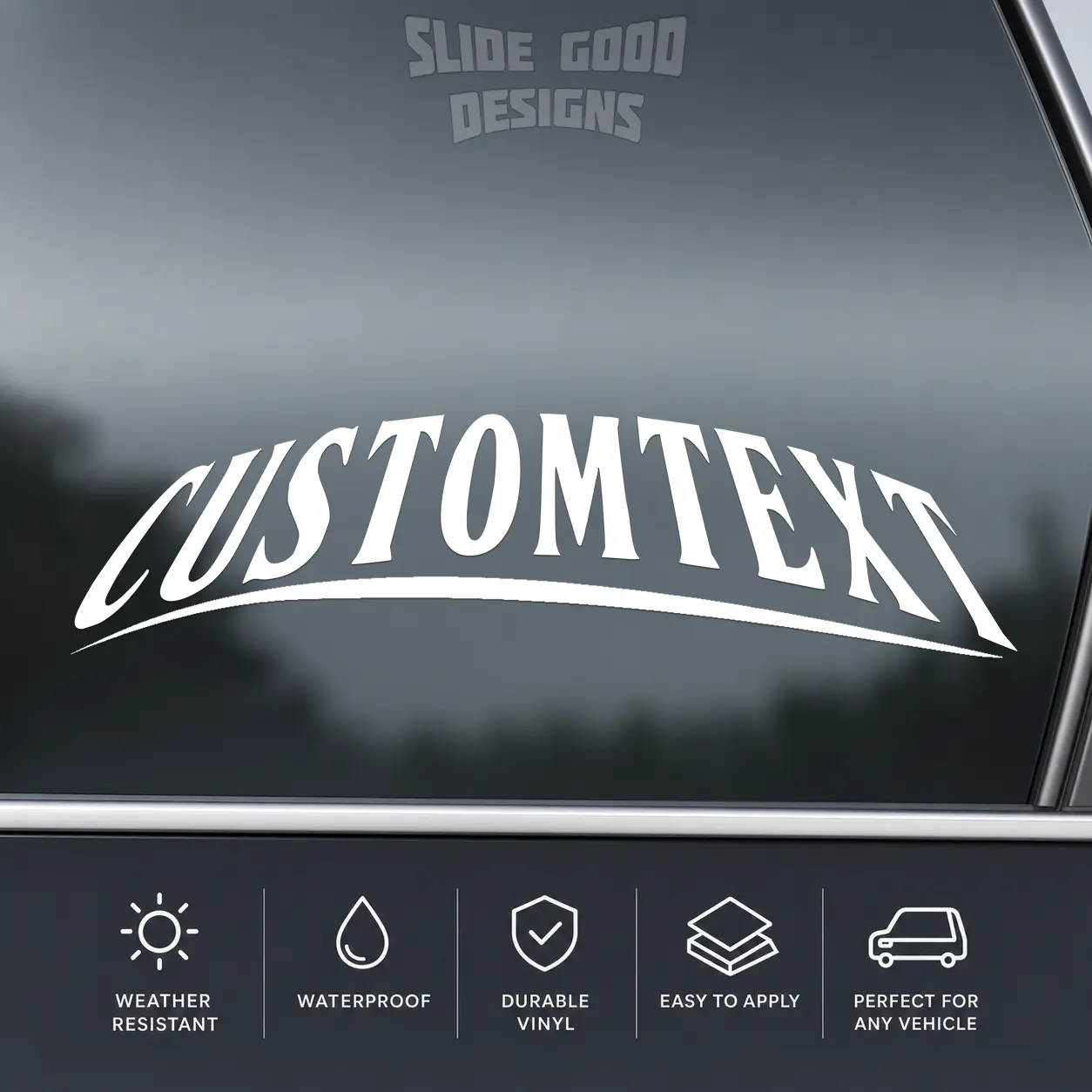 CUSTOM TEXT Windshield Banner - Vehicle Vinyl Sticker Decal - High Quality Automotive Grade Vinyl