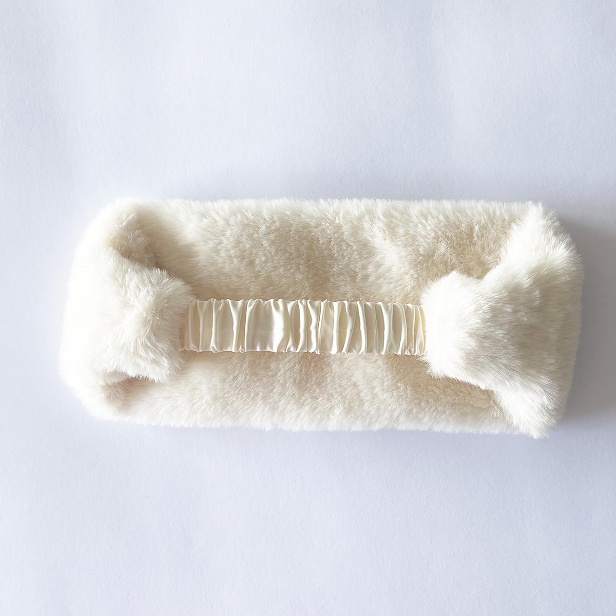 AWAYTR Faux Fur Headbands For Women with Elastic Band Winter Earwarmer Earmuff Hair band for Cold Weather Furry Costume