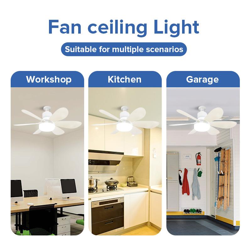 Remote-Controlled Dimmable Ceiling Fan Light | 3-in-1 LED Light socket Fan | No Tools Needed – Perfect for Dorms & Bathrooms