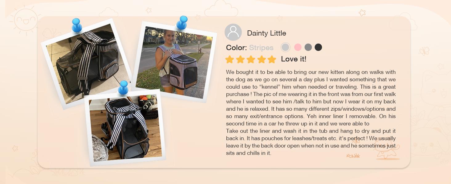 Cat Backpack Expandable Pet Carrier Backpack for Small Cats and Dogs, Airline-Approved Foldable Dog Carrier Backpack with Inner Safety Leash, Grey