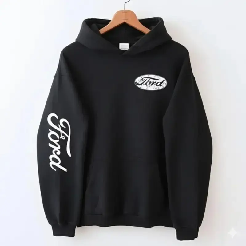 Vintage Ford Blue Logo Hoodie, Ford Hoodie, Gift For Car Lovers Hoodie, Casual Hoodie for Men & Women, Graphic Hoodie, Unisex Pullover Hoodie