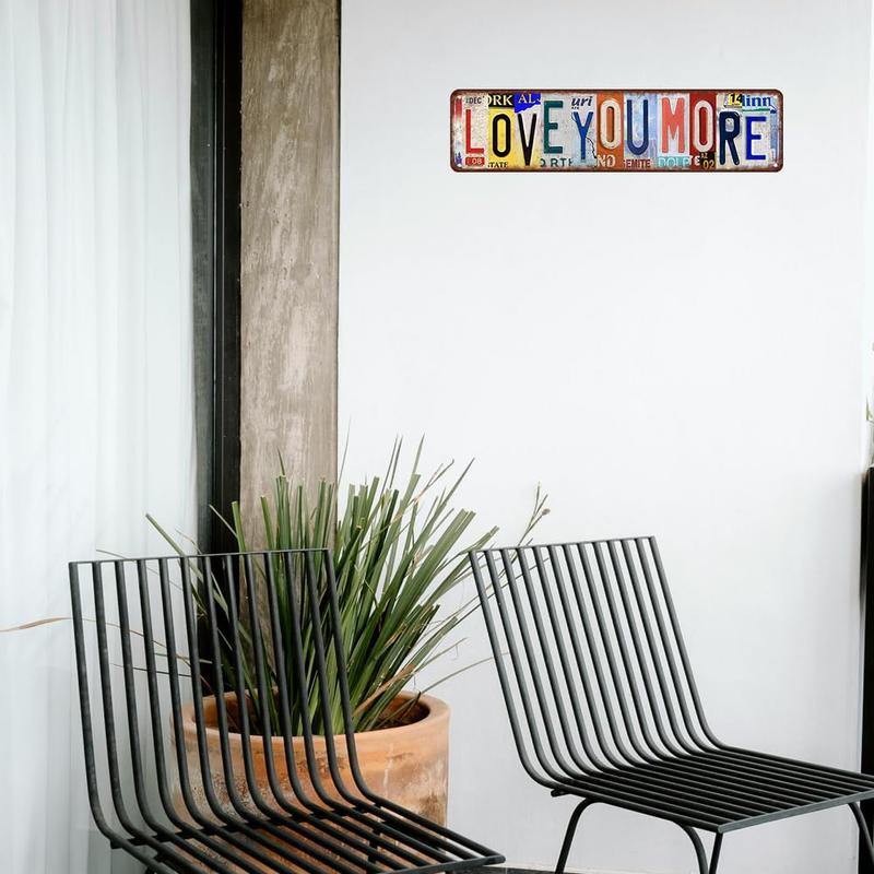 Love You More Sign Vintage Metal Tin Signs Love You More Sign Above Door Street Signs For Home Bar Coffee Wall Art Decor 16 X 4 Inches