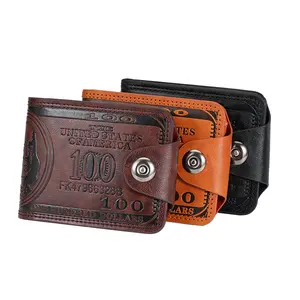 2026 New Upgrade Men's Faux Leather Wallet Credit Card Photo Holder Elegant Daily Use Durable Denim Lining Unique Wallet All Seasons Suitable Mother's Day Father's Day Music Festival Running of the Bulls Halloween Hanukkah Christmas Boxing Day Valentine's