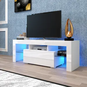 Upgrade Your Vibe! ️ LED Entertainment Center | 16-Color Glowing TV Stand | Modern Console for 55" TV